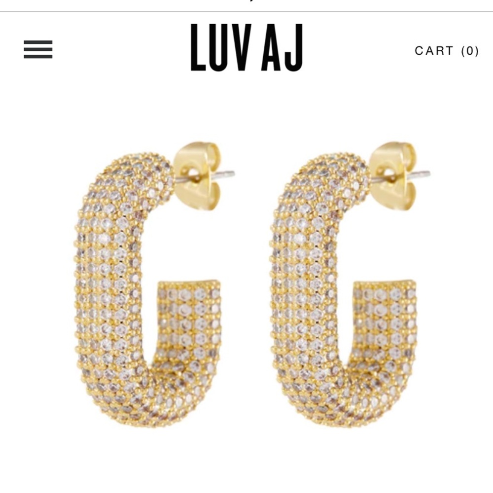 Luv AJ Pave Bijou Loop Hoops
